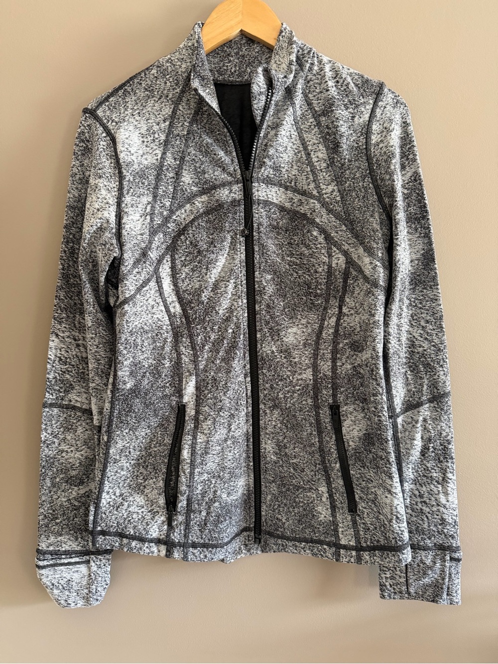 Lululemon Define Jacket Luon Heathered Space Dye Black White Size 12